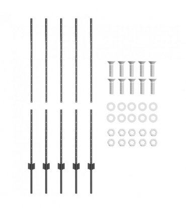 vidaXL Embedded Fence Post 5 pcs Grey 180 cm Powder-Coated Steel