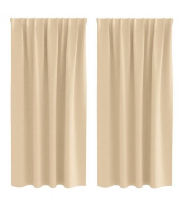 vidaXL Blackout Curtains with Rings 2 pcs Cream 175 x 140 cm Polyester