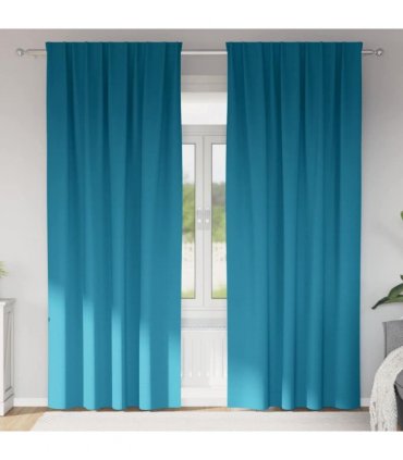 vidaXL Blackout Curtains with Rings 2 pcs Turquoise 260 x 140 cm