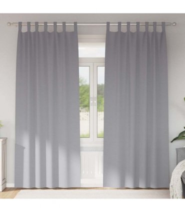 vidaXL Blackout Curtains with Rings 2 pcs Light Grey 260 x 140 cm