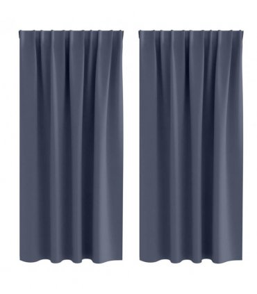 vidaXL Blackout Curtains with Rings 2 pcs Anthracite 175 x 140 cm