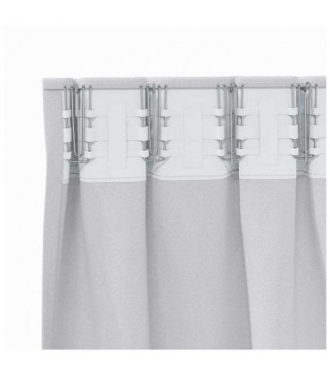 vidaXL Blackout Curtains with Rings 2 pcs Pale Grey 225 x 140 cm