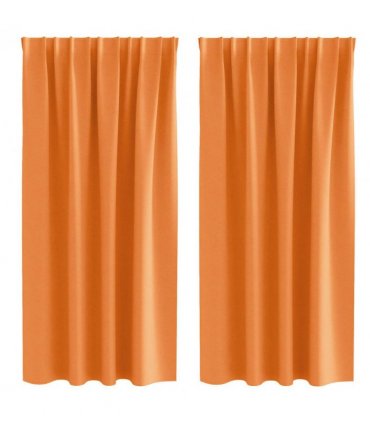 vidaXL Blackout Curtains with Rings 2 pcs Orange 175 x 140 cm
