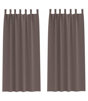 vidaXL Blackout Curtains with Rings 2 pcs Dark Brown 225 x 140 cm