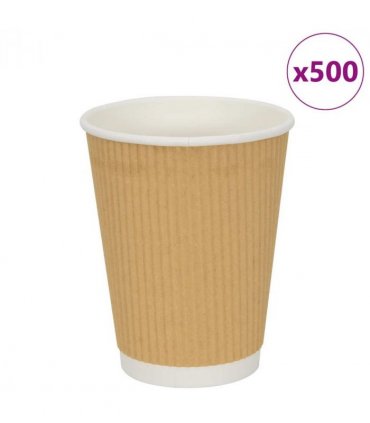 vidaXL Paper Coffee Cups 500 pcs 12oz 300ml Brown