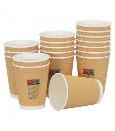 vidaXL Paper Coffee Cups 500 pcs 12oz 300ml Brown
