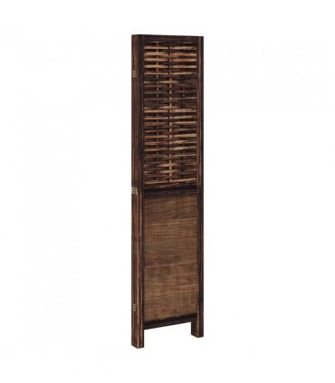 vidaXL Room Divider 4 Panels Dark Brown Solid Wood Paulownia