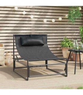 vidaXL Garden Lounger Chair Anthracite 87x74x73 cm Steel and Textilene