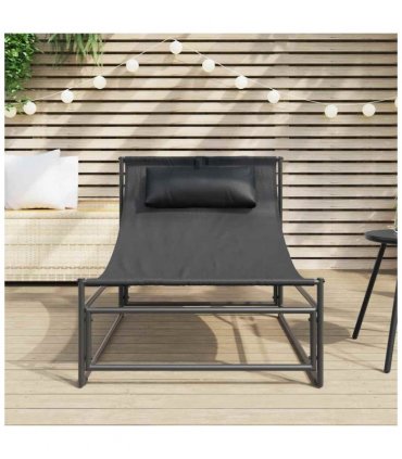 vidaXL Garden Lounger Chair Anthracite 87x74x73 cm Steel and Textilene