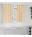 vidaXL Blackout Curtains with Rings 2 pcs Cream 140 x 140 cm Polyester