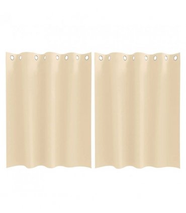 vidaXL Blackout Curtains with Rings 2 pcs Cream 140 x 140 cm Polyester