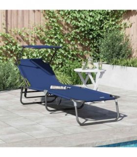 vidaXL Folding Sun Lounger Folding Blue 190 x 57 x 81 cm Oxford