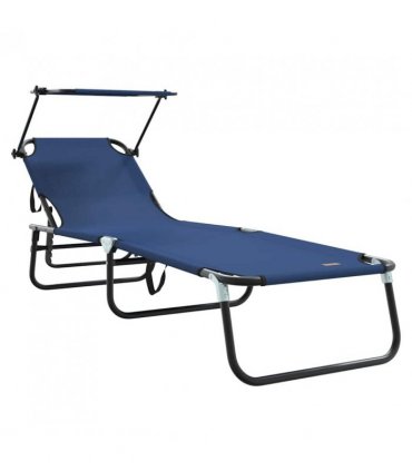 vidaXL Folding Sun Lounger Folding Blue 190 x 57 x 81 cm Oxford