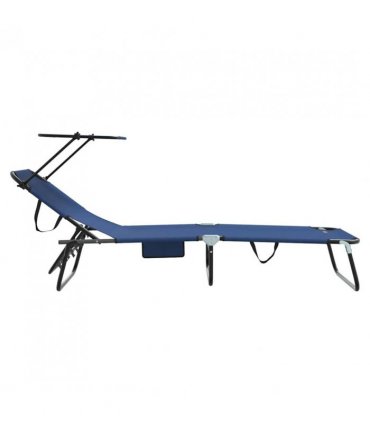 vidaXL Folding Sun Lounger Folding Blue 190 x 57 x 81 cm Oxford