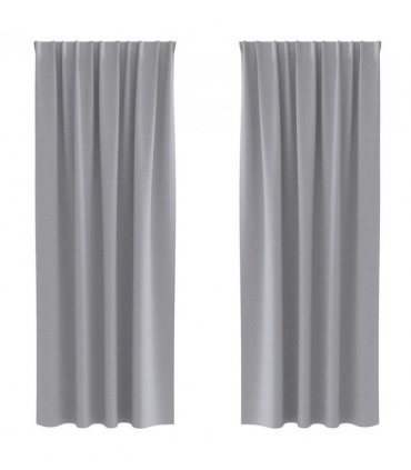 vidaXL Blackout Curtains with Rings 2 pcs Light Grey 260 x 140 cm