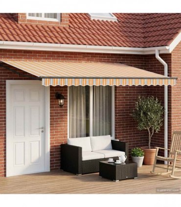 vidaXL Manual Retractable Awning with LEDs 4 x 3 m