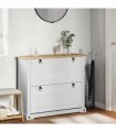 vidaXL Shoe Cabinet Corona White 99 x 32 x 85 cm Solid Pine Wood