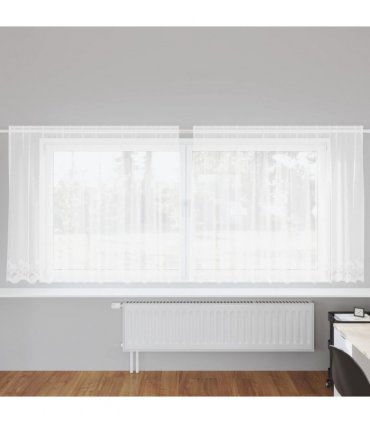 vidaXL Lace Curtain with Curtains Floral White 180 x 300 cm Polyester