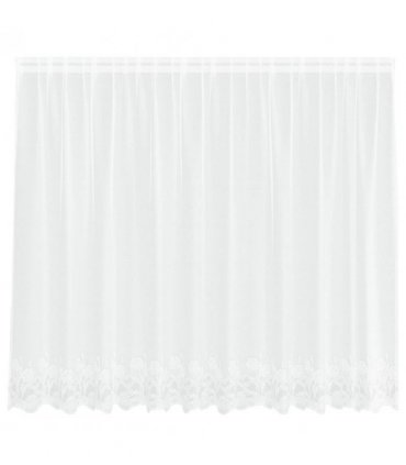 vidaXL Lace Curtain with Curtains Floral White 180 x 300 cm Polyester