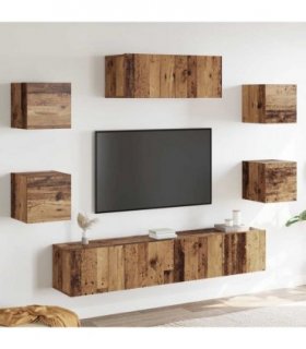 vidaXL 5 Piece TV Cabinet Set Wall-mounted Old Wood