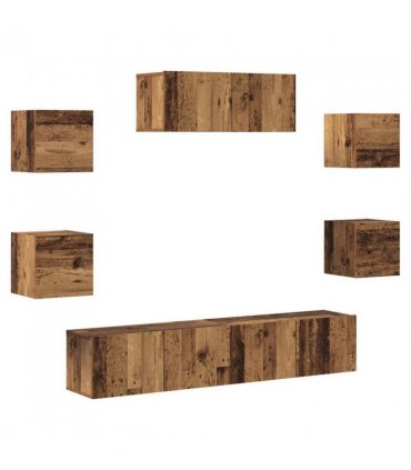 vidaXL 5 Piece TV Cabinet Set Wall-mounted Old Wood