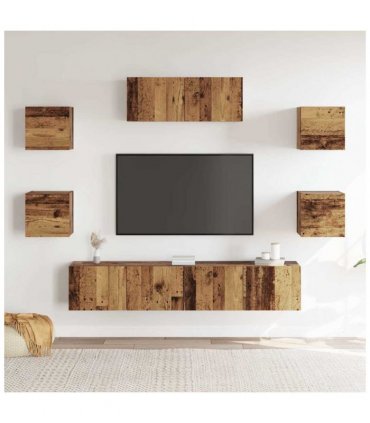vidaXL 5 Piece TV Cabinet Set Wall-mounted Old Wood
