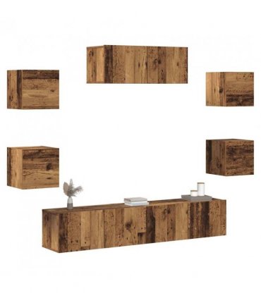 vidaXL 5 Piece TV Cabinet Set Wall-mounted Old Wood