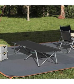vidaXL Folding Camping Bed Black 194 x 62.5 x 42.5 cm Oxford and Steel