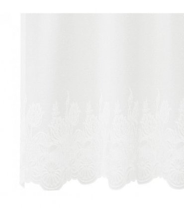 vidaXL Lace Curtain with Curtains Floral White 240x900cm Polyester