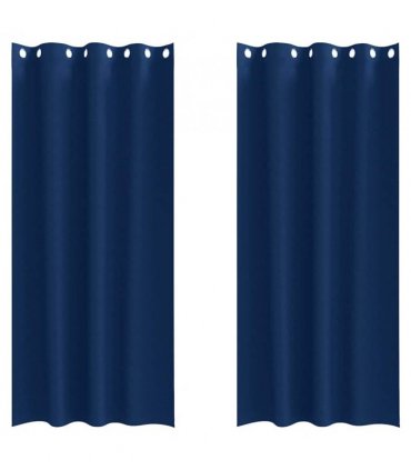 vidaXL Blackout Curtains with Rings 2 pcs Dark Blue 245 x 140 cm