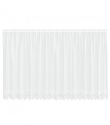 vidaXL Lace Curtain with Curtains Floral White 140 x 400 cm Polyester