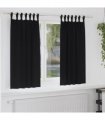 vidaXL Blackout Curtains with Rings 2 pcs Black 175 x 140 cm Polyester