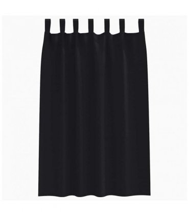 vidaXL Blackout Curtains with Rings 2 pcs Black 175 x 140 cm Polyester