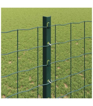 vidaXL Embedded Fence Post 11 pcs Green 160 cm Powder-Coated Steel