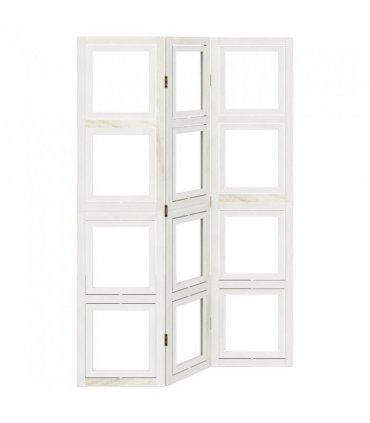 vidaXL Room Divider 3 Panels White Solid Wood Paulownia