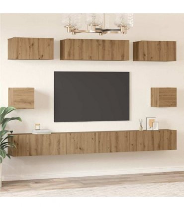 vidaXL TV Cabinet Set Wall-mounted 8 pcs Artisan Oak Engineered Wood