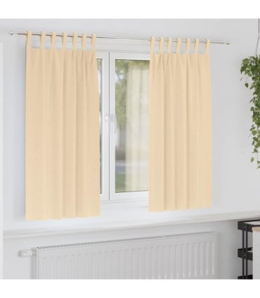 vidaXL Blackout Curtains with Rings 2 pcs Cream 175 x 140 cm Polyester