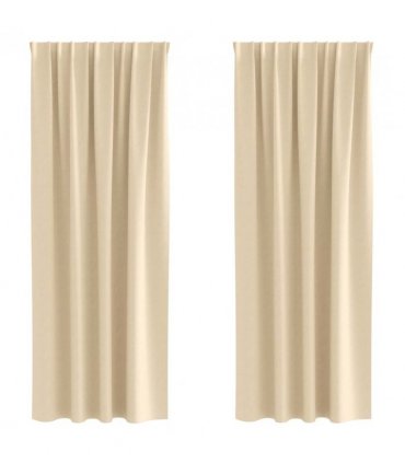 vidaXL Blackout Curtains with Rings 2 pcs Cream 245 x 140 cm Polyester