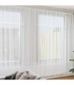 vidaXL Lace Curtain with Curtains Floral White 260 x 900 cm Polyester