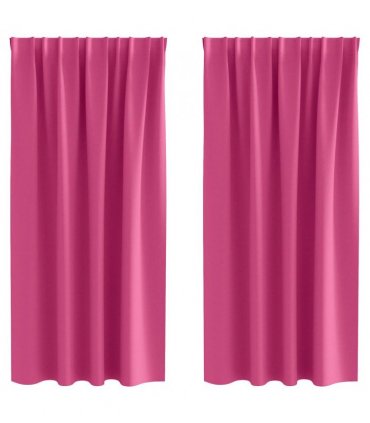 vidaXL Blackout Curtains with Rings 2 pcs Bright Pink 175 x 140 cm