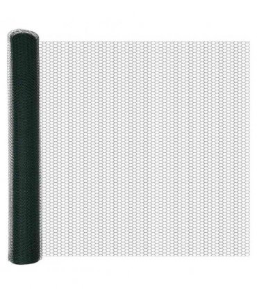 vidaXL Hexagon Fence Green 1.4 x 25 m PVC