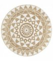 vidaXL Handmade Rug Jute with White Print 90 cm