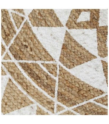 vidaXL Handmade Rug Jute with White Print 90 cm