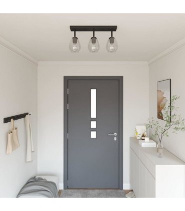vidaXL Ceiling Spotlight Black 54 x 13 x 26 cm Glass and Metal