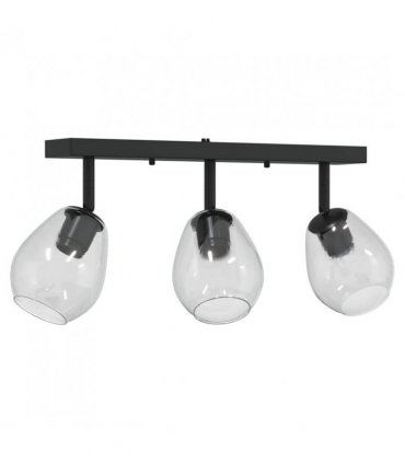 vidaXL Ceiling Spotlight Black 54 x 13 x 26 cm Glass and Metal