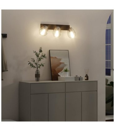 vidaXL Ceiling Spotlight Black 54 x 13 x 26 cm Glass and Metal
