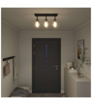 vidaXL Ceiling Spotlight Black 54 x 13 x 26 cm Glass and Metal