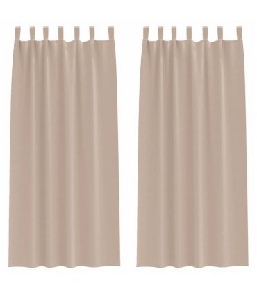 vidaXL Blackout Curtains with Rings 2 pcs Taupe 245 x 140 cm Polyester