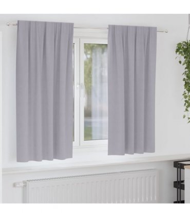 vidaXL Blackout Curtains with Rings 2 pcs Metal Grey 175 x 140 cm