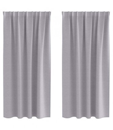vidaXL Blackout Curtains with Rings 2 pcs Metal Grey 175 x 140 cm